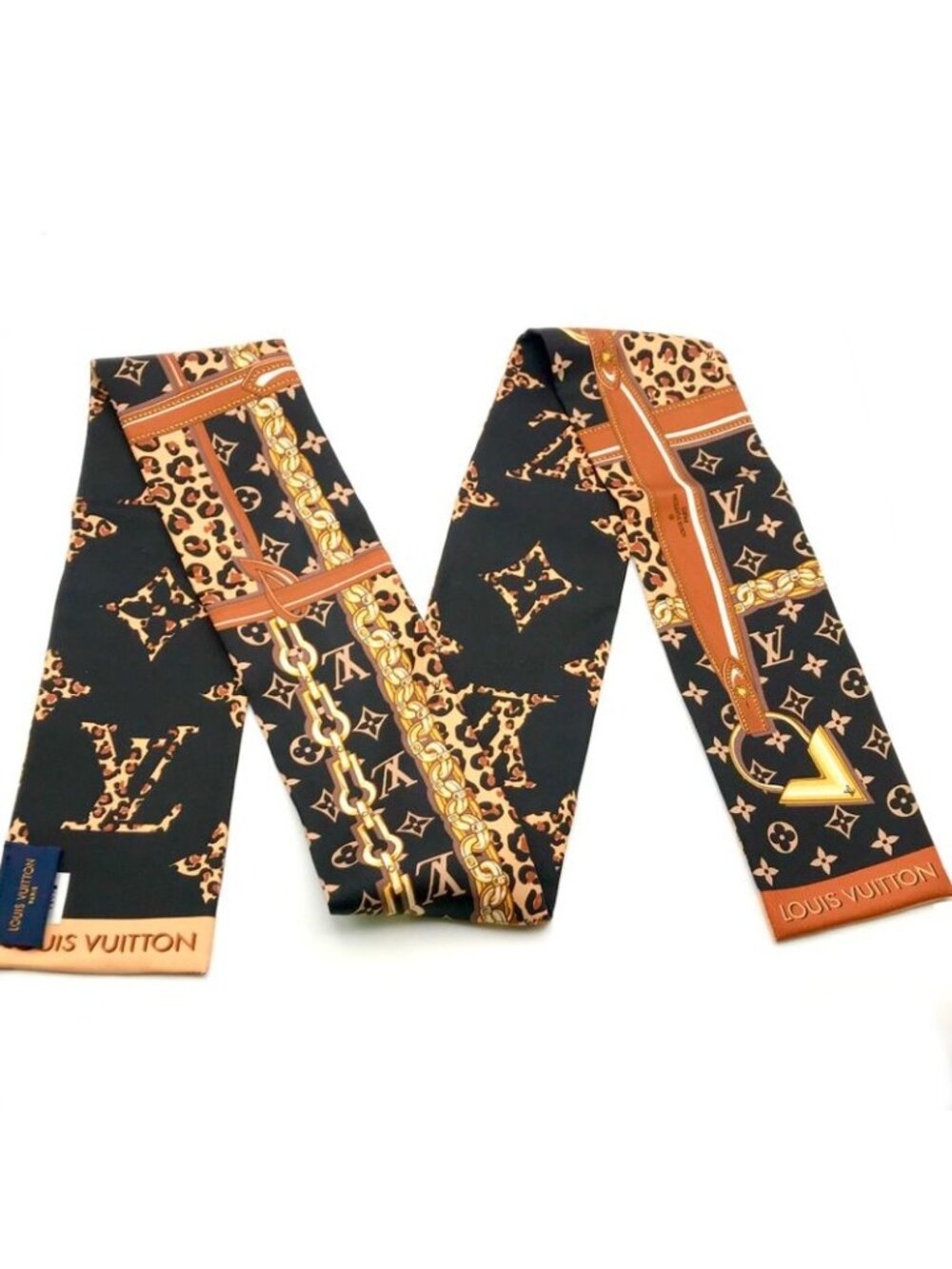 Louis Vuitton Silk Bandeau Wild at Heart Monogram Leopard Print Scarf - Picture 2 of 8